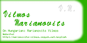 vilmos marianovits business card